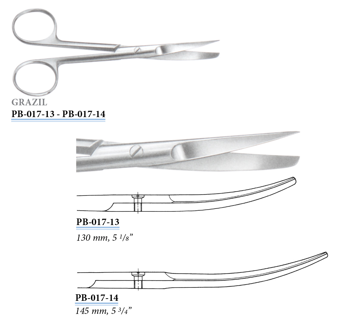 SCISSORS CURVED SHARP 130MM